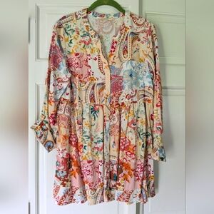 Christian Siriano Boho Floral Paisley Tunic- SZ S